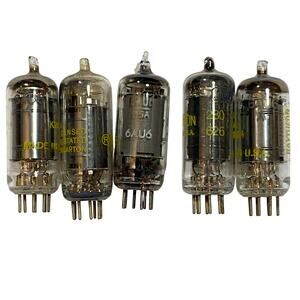 Vintage Lot of 5 Electron Vacuum Tubes 6AU6 Radio AMP Audio Not Tested As Is